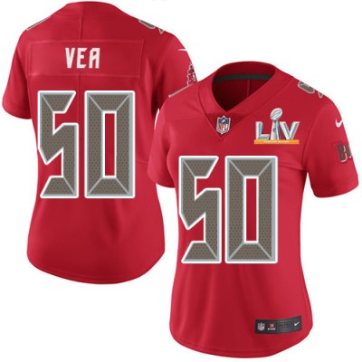 Nike Tampa Bay Buccaneers #50 Vita Vea Red Women's Super Bowl LV Bound Stitched NFL Limited Rush Jersey